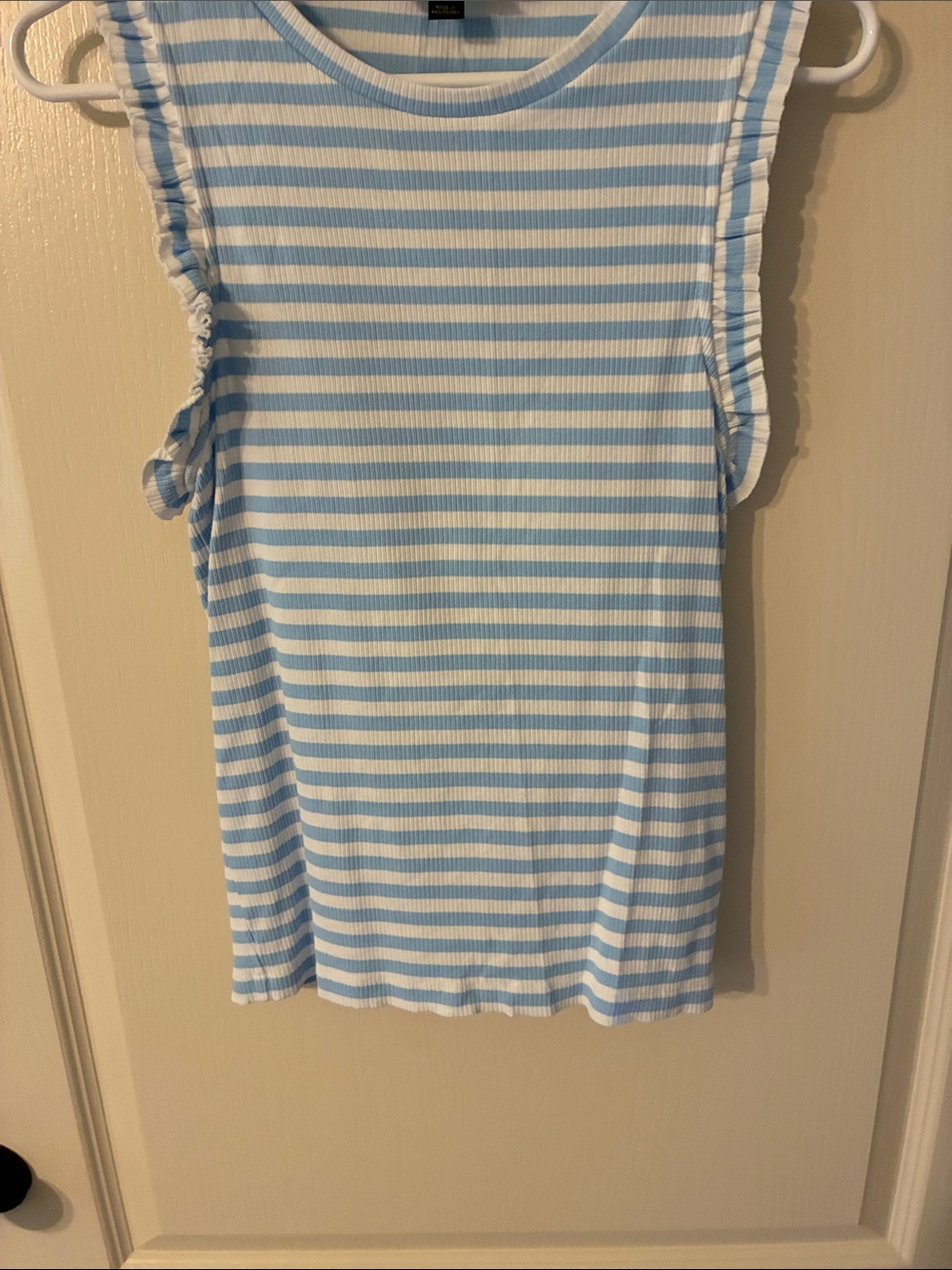 J. Crew Womens Blue & White Striped Sleeveless Tank
